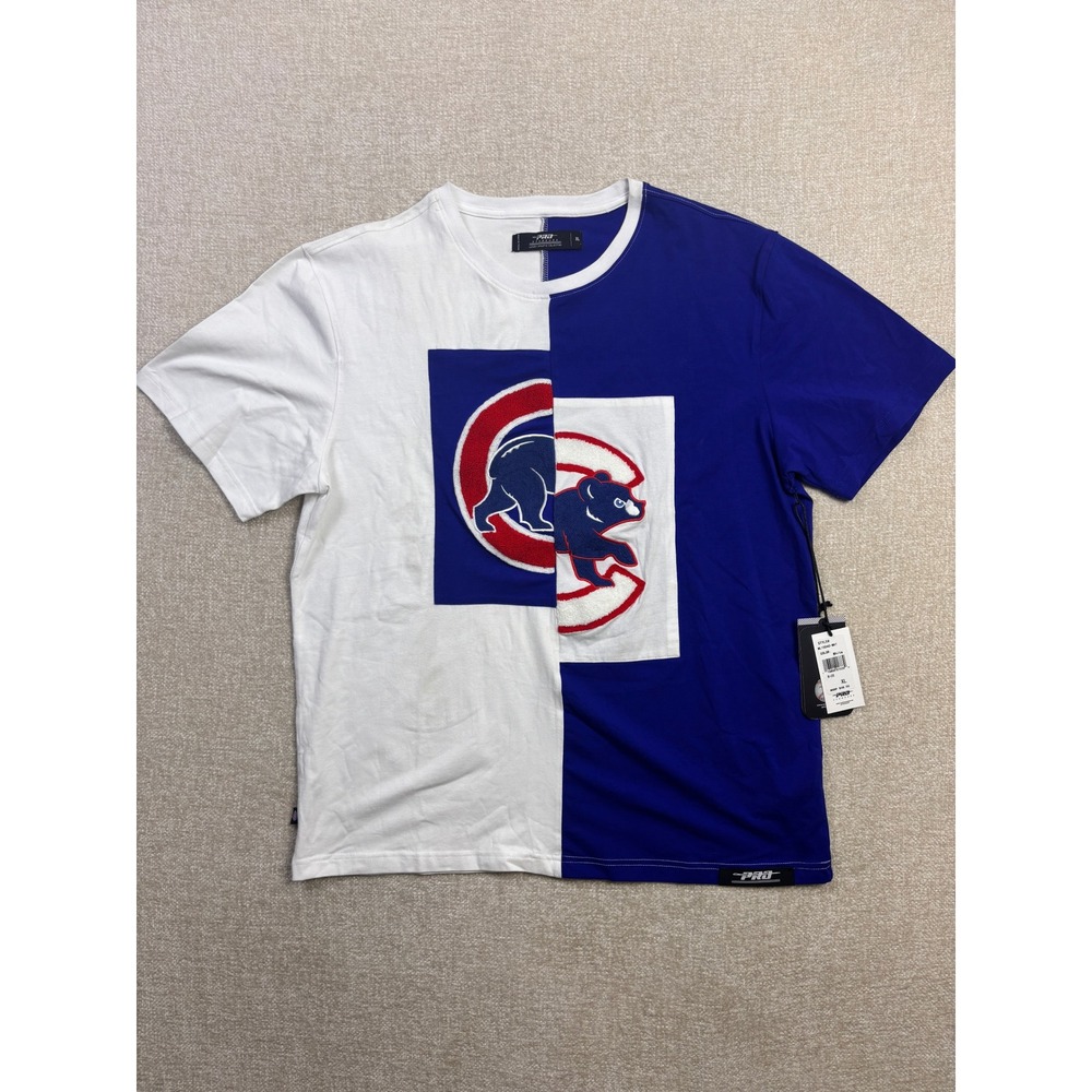 Pro Standard Chicago Cubs Split Colorblock Chenille Patch T-Shirt Mens XL